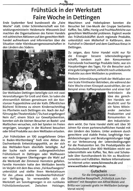 Ortsgespräch Dettingen-Wallhausen Nr. 106 Oktober 2004