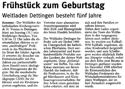 Konstanzer Anzeiger 27.01.1999