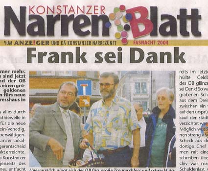 Narren-Blatt im Konstanzer Anzeiger 11.02.2004