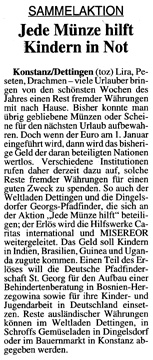 Südkurier Konstanz, 27. Oktober 2001