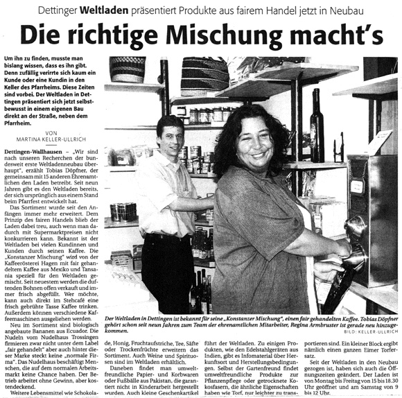 Südkurier Konstanz 16.07.2002