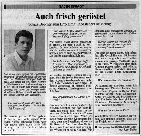 Südkurier Konstanz, 16. Juni 2000