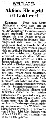 Südkurier Konstanz 28. August 2001 