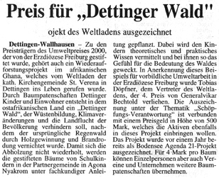 Südkurier Konstanz 20. März 2001