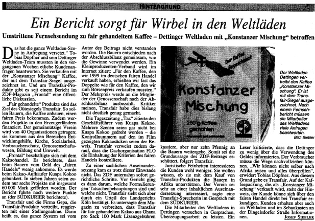 Südkurier Konstanz, 07.September 2000