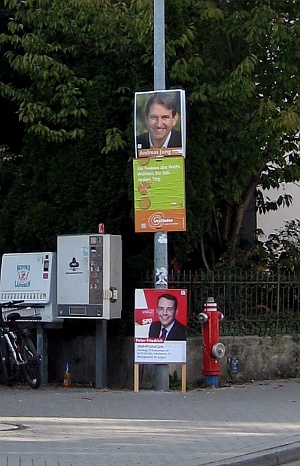 Plakataktion Wahlkampf für den Fairen Handel