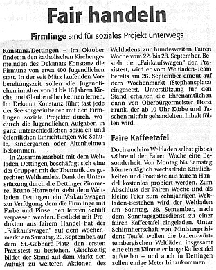 Südkurier Konstanz, 20.09.2003 Südkurier Konstanz, 20.09.2003