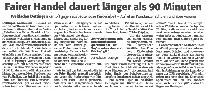 Südkurier Konstanz 11.05.06
