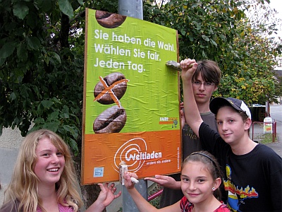 Image Plakataktion Wahlkampf für den Fairen Handel