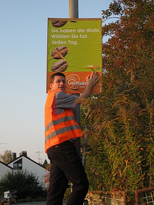 Image Plakataktion Wahlkampf für den Fairen Handel