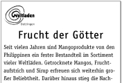 Anzeige im Mitteilungsblatt