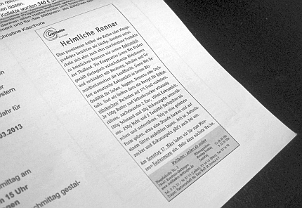 Infotext im Mitteilungsblatt