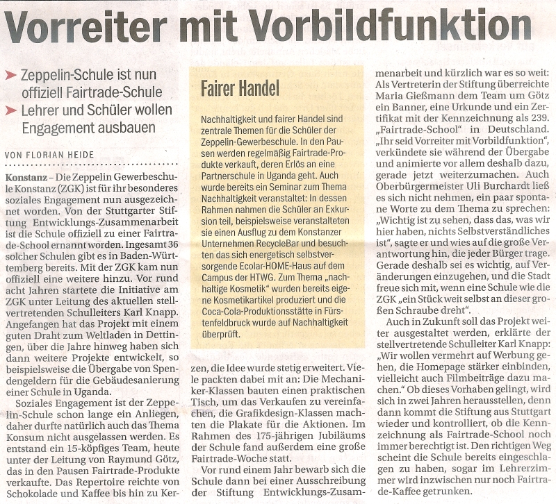 Südkurier: Vorreiter mit Vorbildunktion